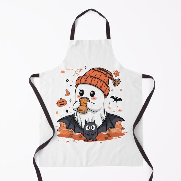 Item preview, Cute Ghost with Coffee Halloween Pumpkin designed and sold by OtterDesigns.