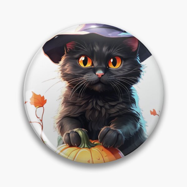 Item preview, Cat with witch hat pumpkin Halloween designed and sold by OtterDesigns.