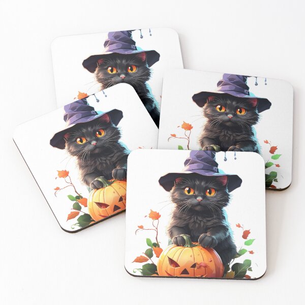 Item preview, Cat with witch hat pumpkin Halloween designed and sold by OtterDesigns.