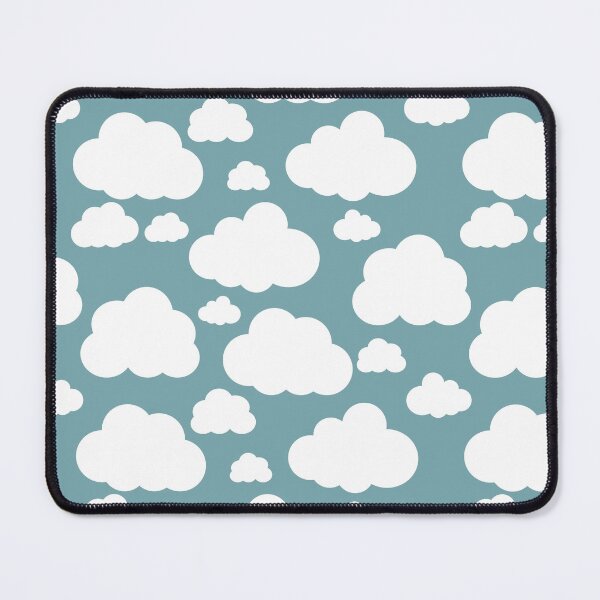 Item preview, Cartoon white clouds against a light blue green sky background Simple graphic designed and sold by Crispifly.