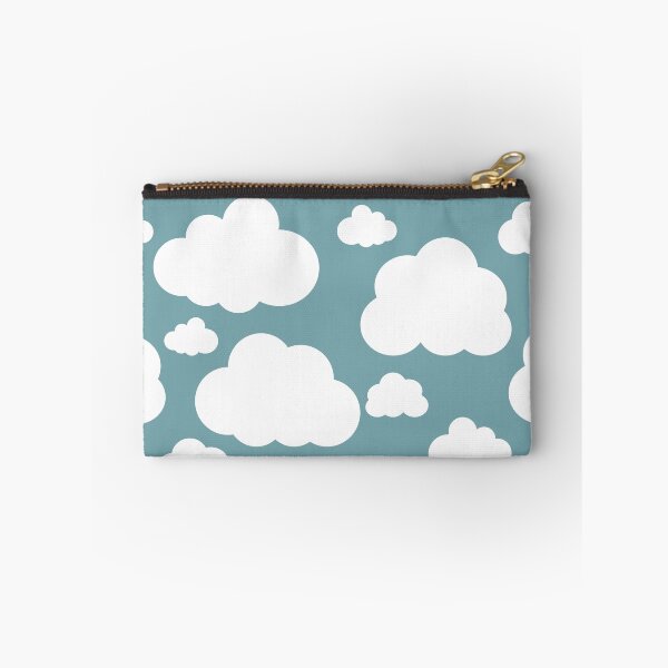 Item preview, Cartoon white clouds against a light blue green sky background Simple graphic designed and sold by Crispifly.