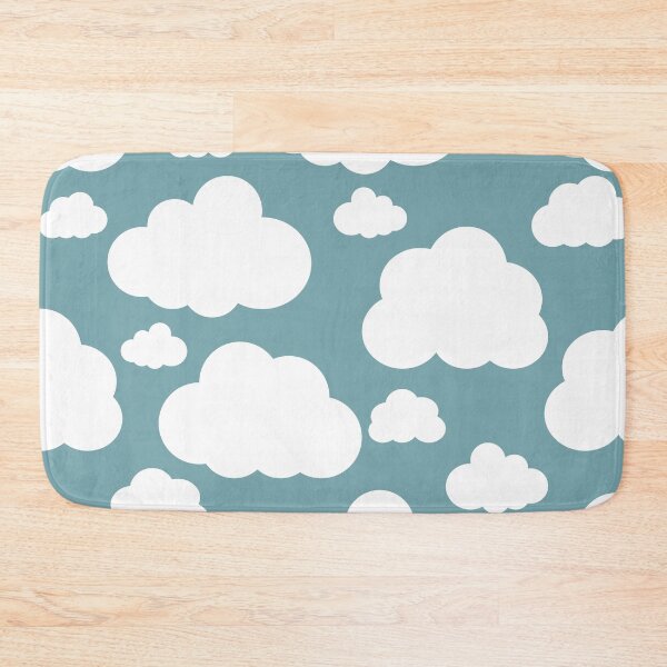 Item preview, Cartoon white clouds against a light blue green sky background Simple graphic designed and sold by Crispifly.