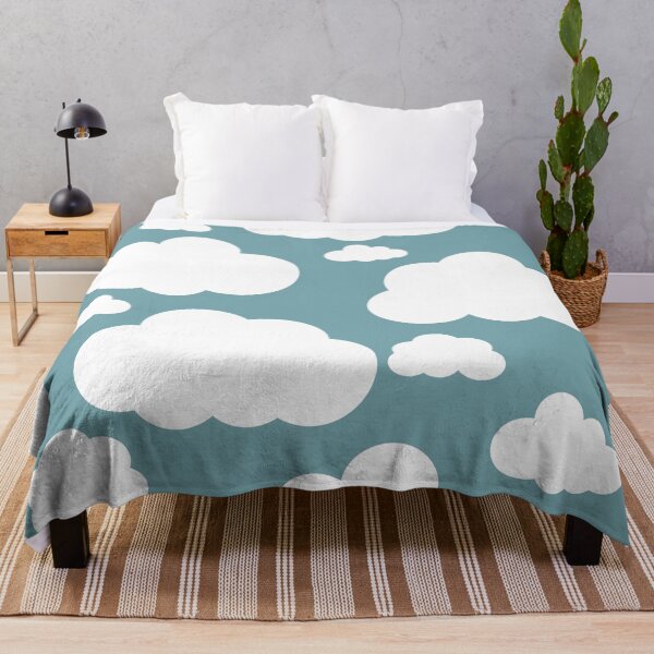 Item preview, Cartoon white clouds against a light blue green sky background Simple graphic designed and sold by Crispifly.