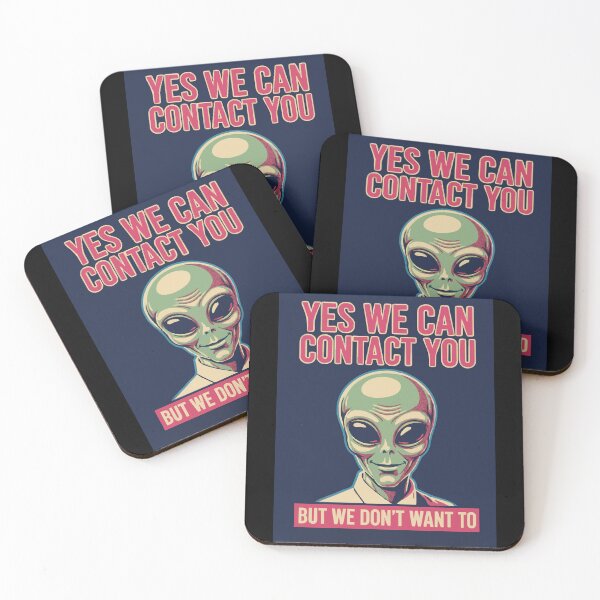 Item preview, "Yes We Can Contact You" Alien Privacy Statement - Funny UFO Sci-Fi Design designed and sold by Cipher & Soul.