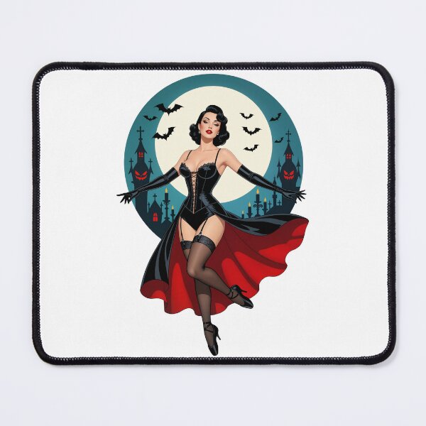 Item preview, Vintage Vampire Ballerina Pinup – Retro Halloween Noir Art designed and sold by Lightning-Lace.