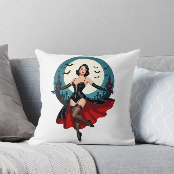 Item preview, Vintage Vampire Ballerina Pinup – Retro Halloween Noir Art designed and sold by Lightning-Lace.