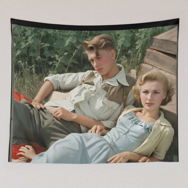 Item preview, Oil Painting of a Young Couple Relaxing designed and sold by KALEIDOSCOPE UK.