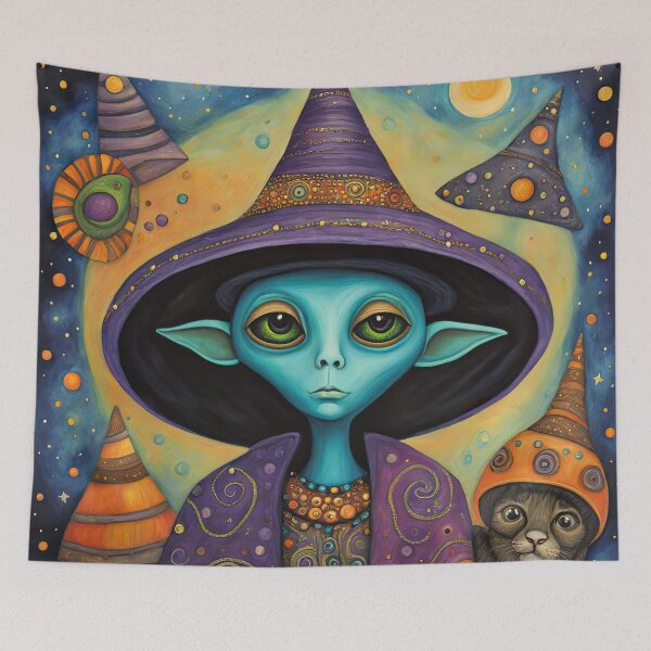 Item preview, Alien dressed as a wizard for Halloween designed and sold by Colin Bentham.