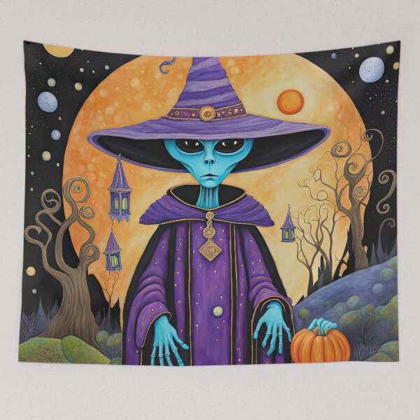 Item preview, Alien dressed as a wizard for Halloween designed and sold by Colin Bentham.