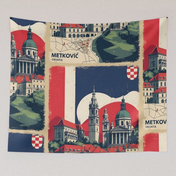 Item preview, Metkovic Croatia 1950s Vintage Travel Tourism designed and sold by TravelersGems.