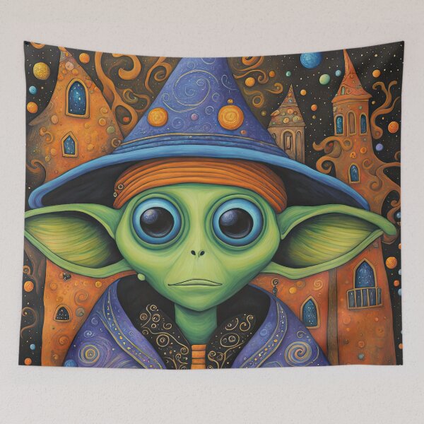 Item preview, Alien dressed as a wizard for Halloween designed and sold by Colin Bentham.