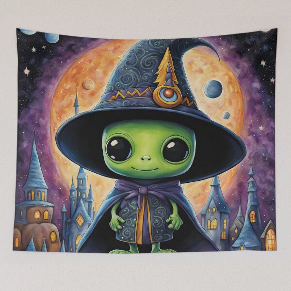 Item preview, Alien dressed as a wizard for Halloween designed and sold by Colin Bentham.