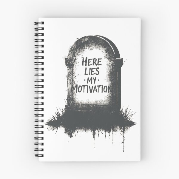 Item preview, Grave stone "here lies my motivation" designed and sold by PunkdUpPrints.