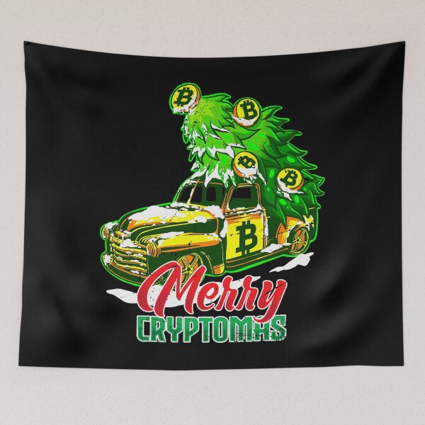 Item preview, Merry Cryptmas BTC Crypto Bitcoin Christmas Tree Car 	1	 designed and sold by bejtiwiemert.