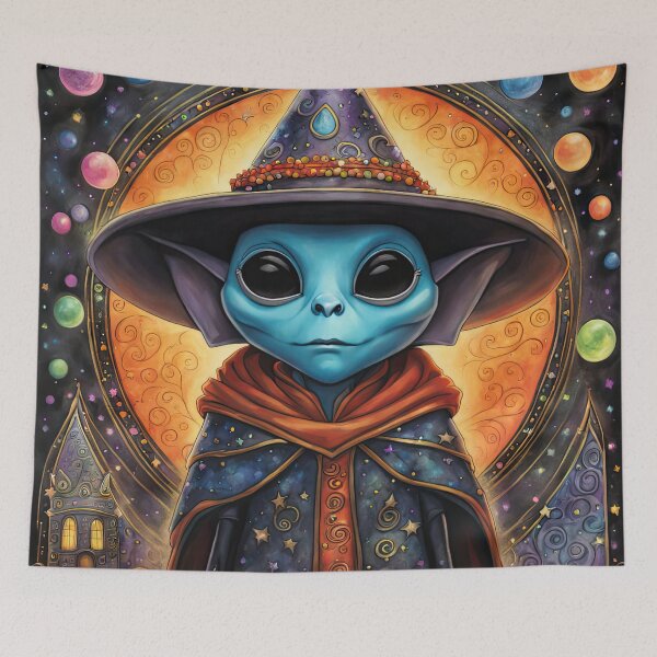 Item preview, Alien dressed as a wizard for Halloween designed and sold by Colin Bentham.
