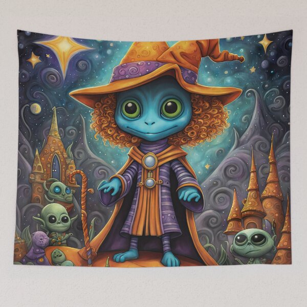 Item preview, Alien dressed as a wizard for Halloween designed and sold by Colin Bentham.