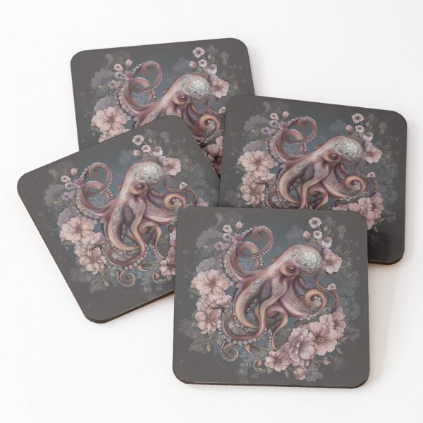 Item preview, Bloom of the Deep: Enchanted Octopus Among Blossoms designed and sold by HEXANDGLOSS.