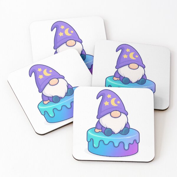 Item preview, Crescent-and-Stars Hat Gnome on Gradient Cake – Cute Dessert Tee designed and sold by PrintCreations9.