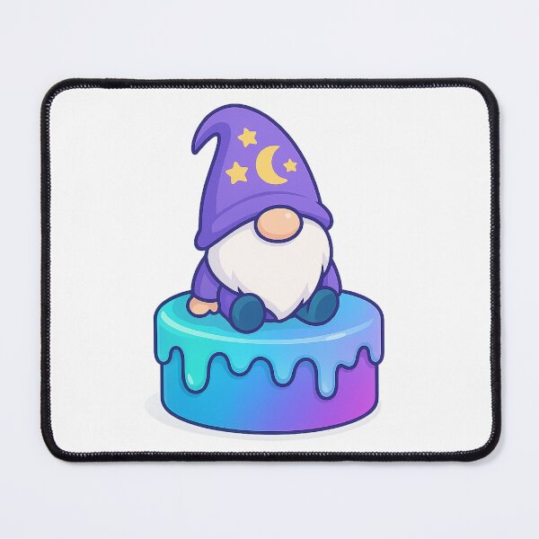 Item preview, Crescent-and-Stars Hat Gnome on Gradient Cake – Cute Dessert Tee designed and sold by PrintCreations9.