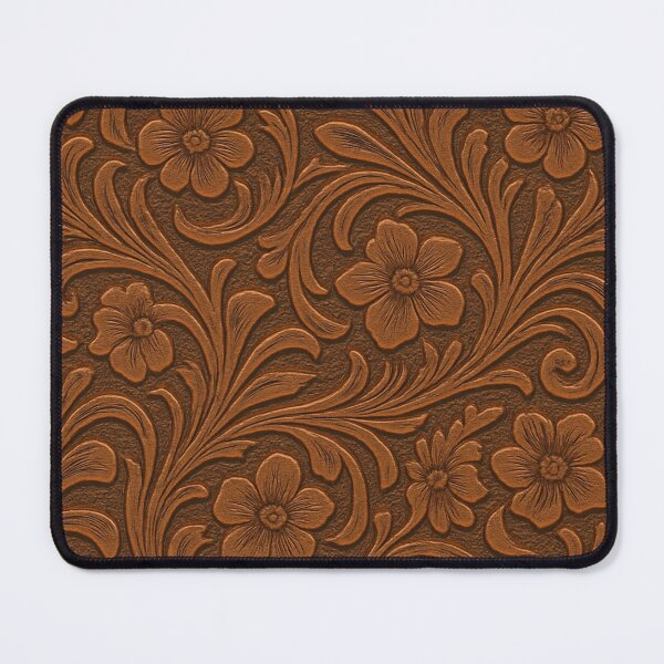Item preview, Tooled Leather Floral Pattern – Western Rustic Cowboy Design designed and sold by PixelExpressStudio.