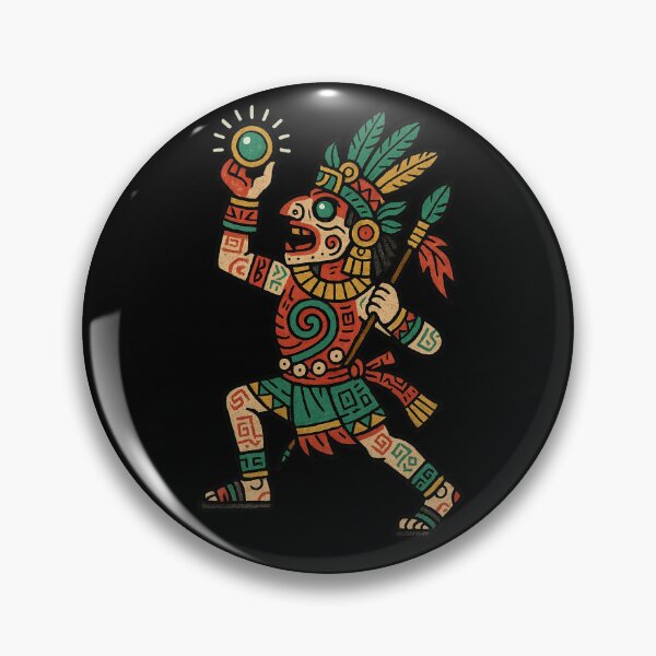 Item preview, Ancient Aztec Warrior Holding Orb Tribal Culture designed and sold by AncientVibes.