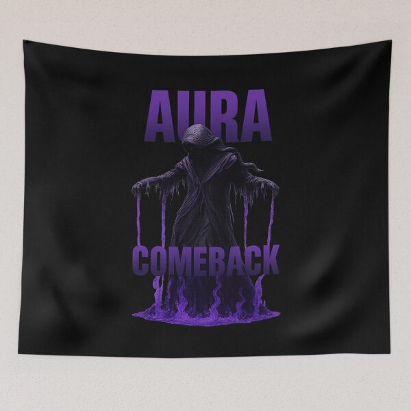 Item preview, Aura Comeback Dark Fantasy Art – Gothic Purple Flame Hooded Figure Aesthetic designed and sold by SoulFlex.