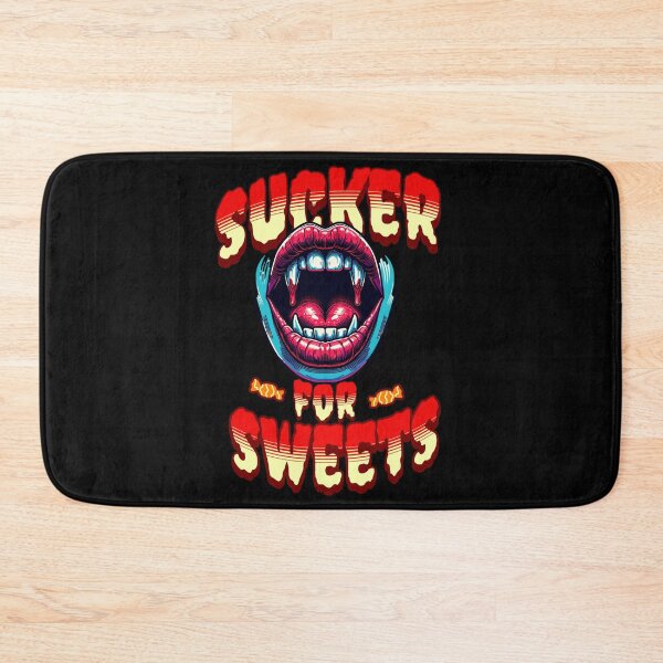 Item preview, Sucker for Sweets Vampire Mouth Graphic – Fang Halloween Design with Blood Drips designed and sold by JoeZigns81.