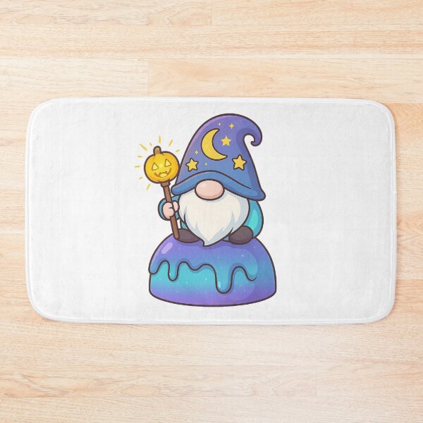 Item preview, Gnome with Glowing Pumpkin Scepter on Gradient Cake – Cute Halloween Dessert Tee designed and sold by PrintCreations9.