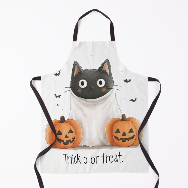 Item preview, Cute Ghost Cat with Pumpkins designed and sold by JuliiaLoy.