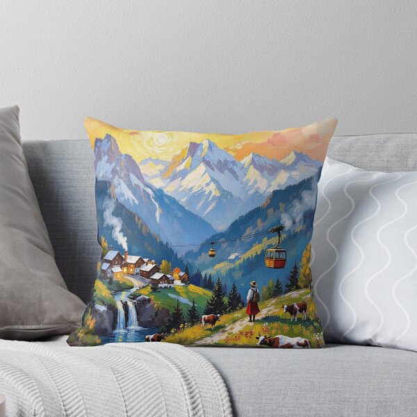 Artikelvorschau, Alpine Harmony – Kühe, Cable Cars & Culture in a golden mountain dreamscape entworfen und verkauft von FotoworldEdel.