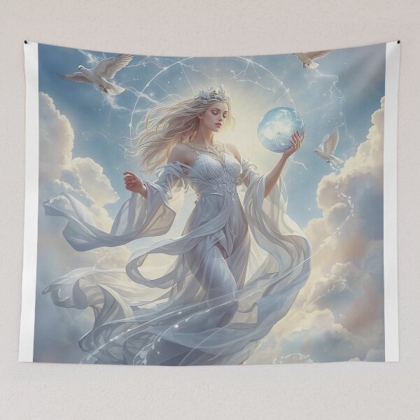 Artikelvorschau, Luftgöttin - Ätherische Himmelsgottheit Fantasy Art entworfen und verkauft von MissSaylor.