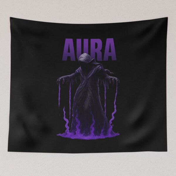 Item preview, Aura Dark Gothic Spirit – Purple Energy Hooded Cloak Figure Fantasy Artwork designed and sold by SoulFlex.