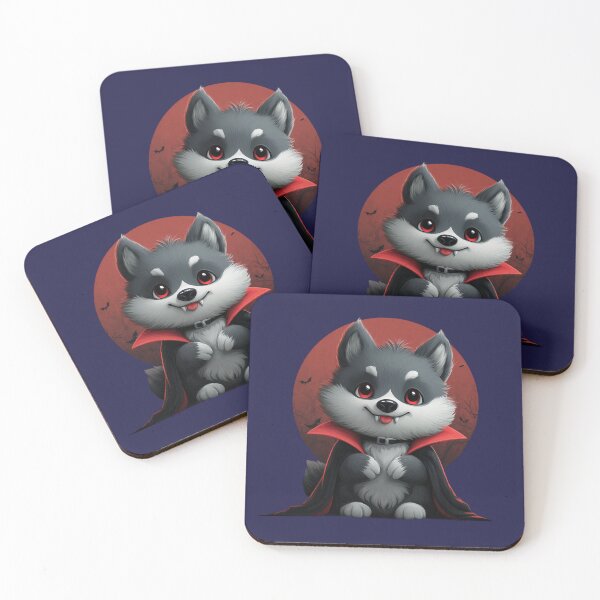 Item preview, Halloween Wolf – Cute vampire puppy in Dracula costume designed and sold by Meiersbeste.