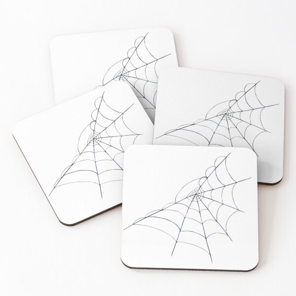 Item preview, Spider web with thin grey black threads forming a natural cobweb. Hand drawn watercolor illustration designed and sold by BartolArt.