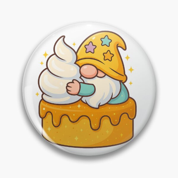 Item preview, Gnome Hugging Whipped-Cream Swirl on Butterscotch Cake – Cute Dessert Tee designed and sold by PrintCreations9.