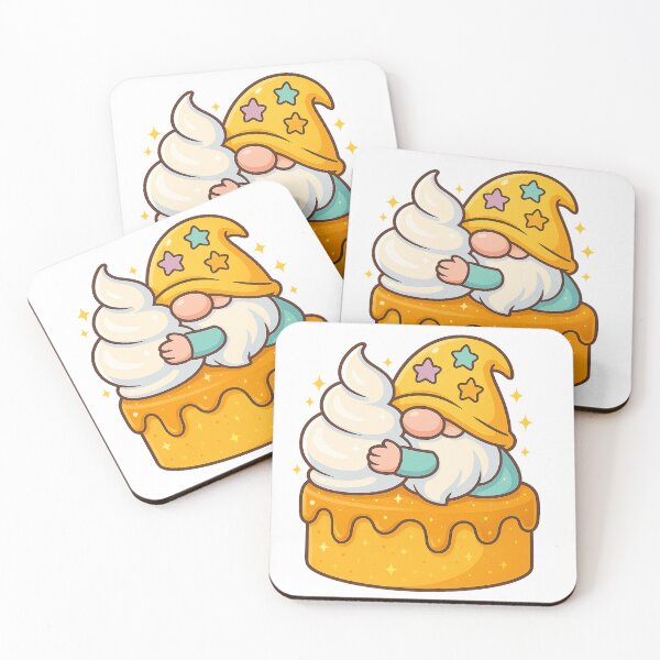 Item preview, Gnome Hugging Whipped-Cream Swirl on Butterscotch Cake – Cute Dessert Tee designed and sold by PrintCreations9.