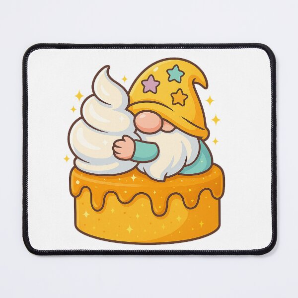 Item preview, Gnome Hugging Whipped-Cream Swirl on Butterscotch Cake – Cute Dessert Tee designed and sold by PrintCreations9.