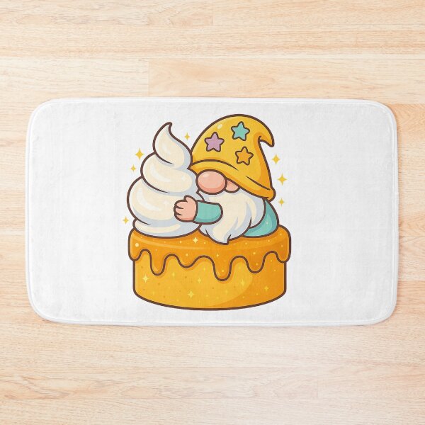 Item preview, Gnome Hugging Whipped-Cream Swirl on Butterscotch Cake – Cute Dessert Tee designed and sold by PrintCreations9.