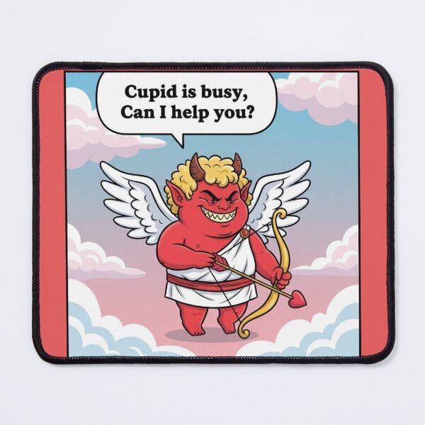 Item preview, Cupid is Busy Funny Devil | Anti-Valentine's Day Dark Humor T-Shirt designed and sold by loccotown168.