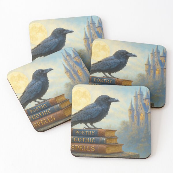 Item preview,  Raven on Gothic Spell Books with Castle Jigsaw designed and sold by ArtComixHaven.