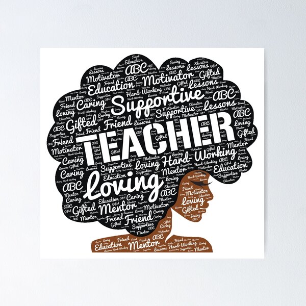 Item preview, Words in Afro Art for African American Teacher designed and sold by blackartmatters.