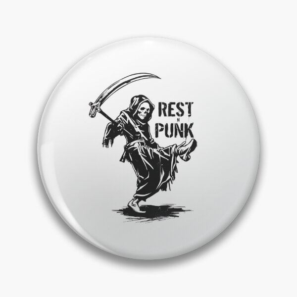 Item preview, dancing Grim reaper "rest in punk" designed and sold by PunkdUpPrints.