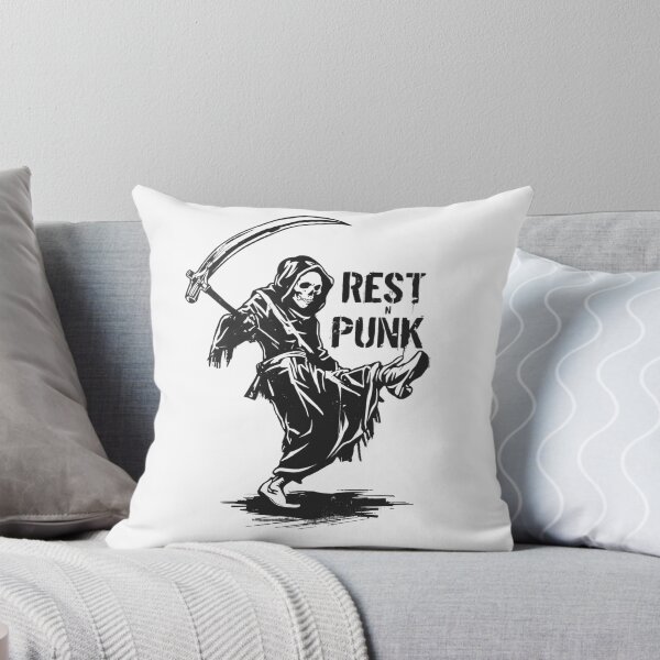 Item preview, dancing Grim reaper "rest in punk" designed and sold by PunkdUpPrints.