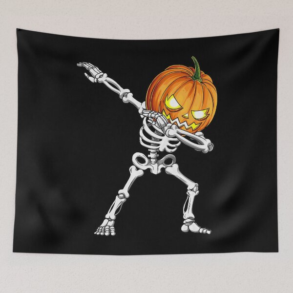 Item preview, Halloween 	 Dabbing Skeleton Scary Pumpkin Jack O Lantern 		 designed and sold by krtezivengarh.