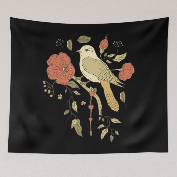 Item preview, Pretty Bird with Flowers 		 designed and sold by ruonistundexo.