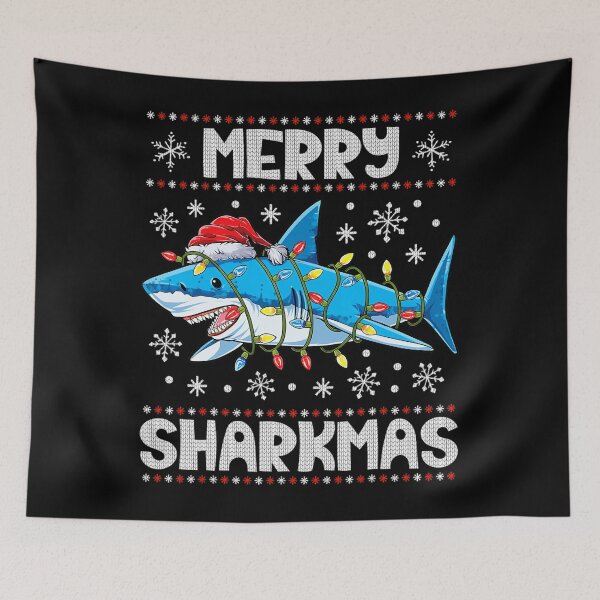 Item preview, Merry Sharkmas Shark Santa Ugly Christmas Lights 	 Xmas 		 designed and sold by bejtiwiemert.