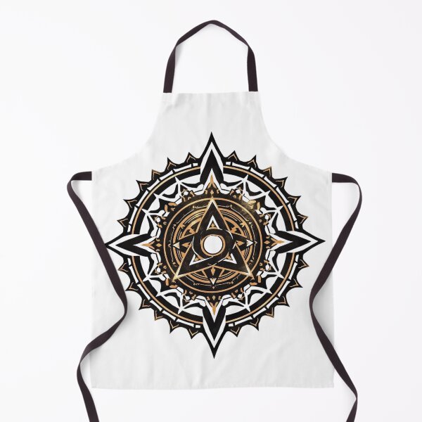 Item preview, Sacred Trishul Mandala – Black & Gold Divine Geometry designed and sold by ArtivaNest.