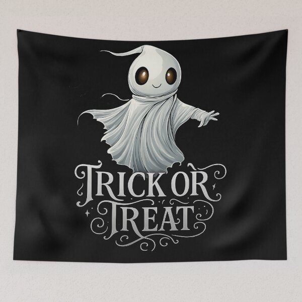 Item preview, Cute Kawaii Ghost Trick or Treat Art designed and sold by Daagath.