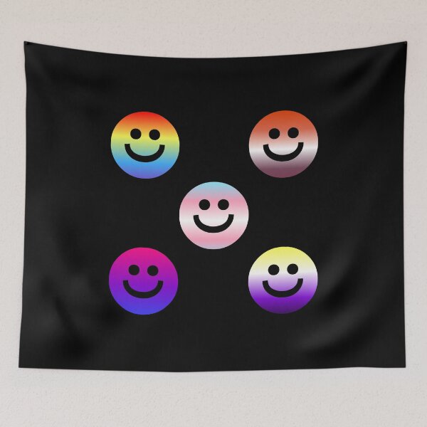 Item preview, Multi pride smiley faces designed and sold by HotspotDesigns.