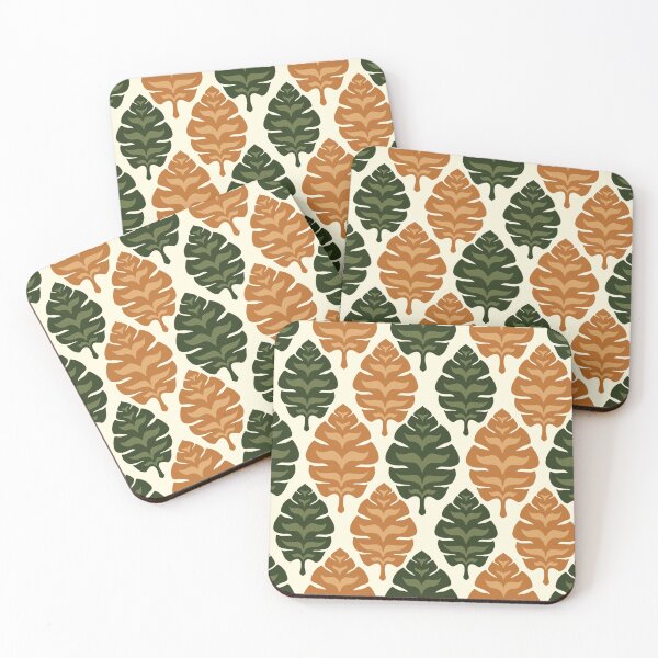 Item preview, Vintage leaf seamless fabric pattern with natural green and brown tropical ornamental botanical textile background design designed and sold by Jukclassic.